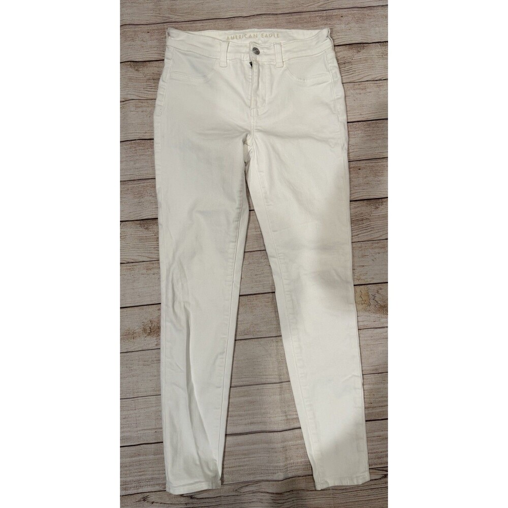 AE AMERICAN EAGLE HI RISE JEGGING NEXT LEVEL STRETCH WOMENS JEANS 6 -White